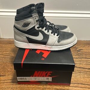 Nike Air Jordan 1 575441 035 6.5Y EU39 w box black smoke grey white W8.5